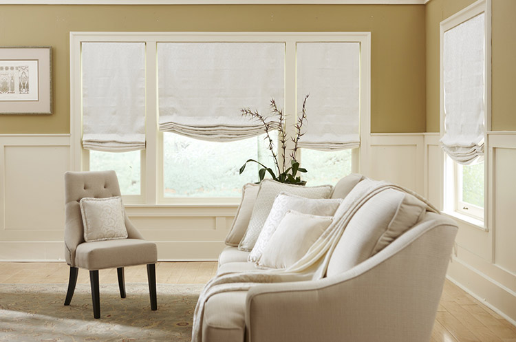 Roman Shades Formal Living Room Made, Images Of Roman Shades In Living Room